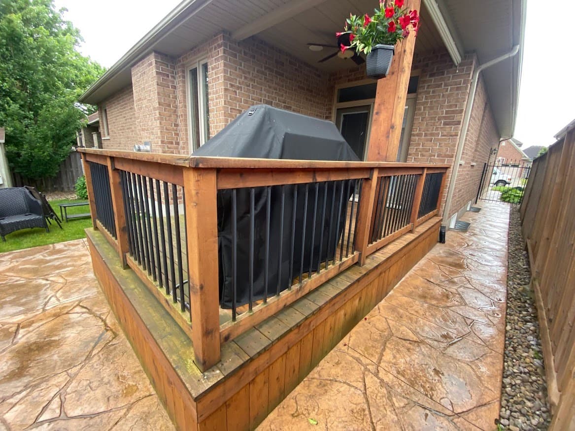 Weathered deck boards before cleaning and restoration in Toronto